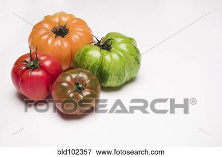 Stock Photo - Four colorful tomatoes. Fotosearch