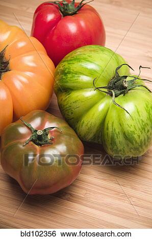 Four colorful tomatoes View Large Photo Image Stock Photograph - Four colorful tomatoes. Fotosearch