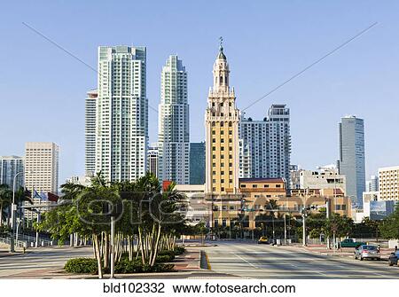 Stock Image - Highrise buildings in urban city. Fotosearch