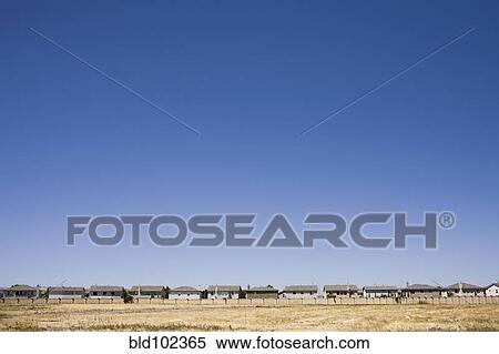 Stock Photography - Houses and blue sky. Fotosearch