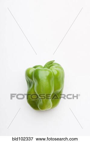 Stock Photo - Single green bell pepper. Fotosearch