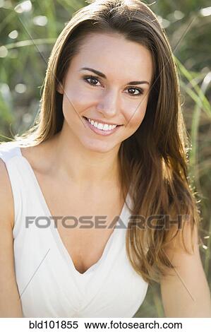 Stock Photography - Smiling Caucasian woman. Fotosearch
