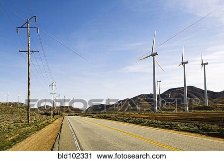 Wind turbines in remote area View Large Photo Image Stock Image - Wind turbines in remote area. Fotosearch