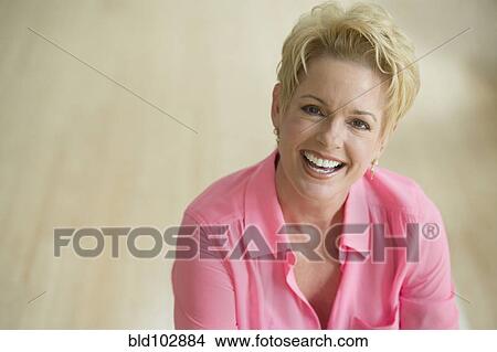 Picture - Smiling Caucasian woman. Fotosearch