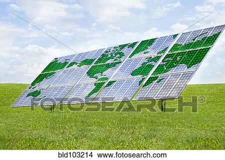 Solar panels with world map design View Large Photo Image Picture - Solar panels with world map design. Fotosearch