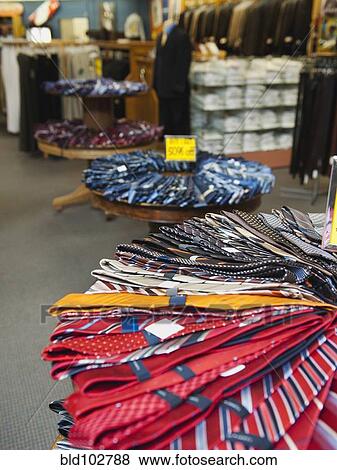 Ties displayed in clothing store View Large Photo Image Stock Photo - Ties displayed in clothing store. Fotosearch