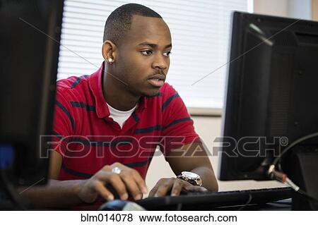 Black students studying on computer View Large Photo Image Stock Photo - Black students studying on computer. Fotosearch