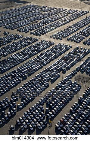 Cars parked in lot at port of Los Angeles View Large Photo Image Picture - Cars parked in lot at port of Los Angeles. Fotosearch