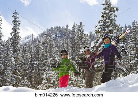 Caucasian women skiing View Large Photo Image Stock Photograph - Caucasian women skiing. Fotosearch