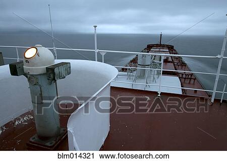 Stock Image - Flying bridge of ocean-going ship. Fotosearch