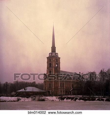 Stock Image - Russian church with steeple. Fotosearch