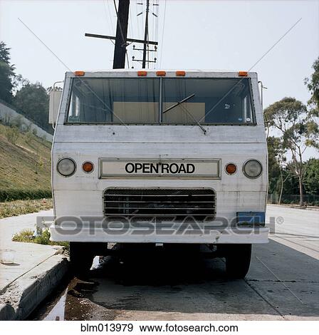 RV parked on roadside View Large Photo Image Stock Photo - RV parked on roadside. Fotosearch