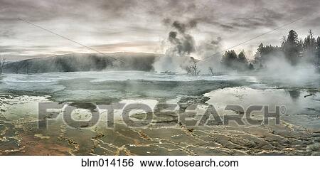 Steam from pool in Yellowstone National Park View Large Photo Image Stock Photograph - Steam from pool in Yellowstone National Park. Fotosearch