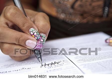 Close up of woman signing contract View Large Photo Image Stock Image - Close up of woman signing contract. Fotosearch