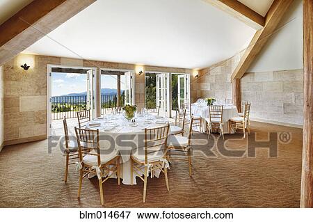 Room with elegant table settings View Large Photo Image Stock Photo - Room with elegant table settings. Fotosearch