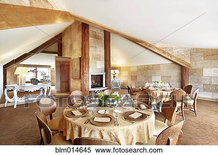 Stock Photography - Room with elegant table settings. Fotosearch