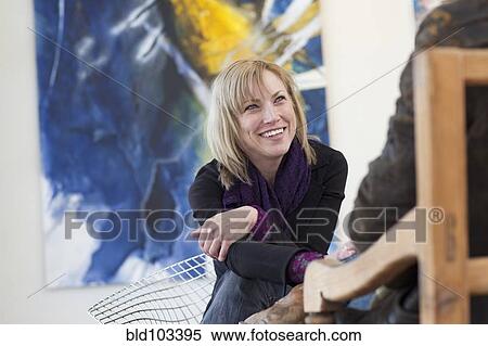 Caucasian woman in art gallery View Large Photo Image Stock Photography - Caucasian woman in art gallery. Fotosearch
