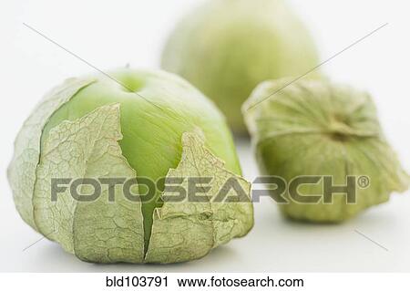Stock Image - Close up of tomatillos. Fotosearch