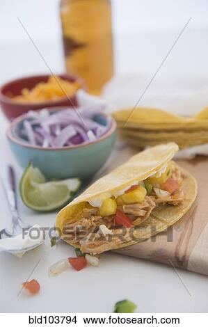 Picture - Mexican chicken taco. Fotosearch