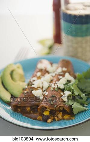 Mexican enchiladas on plate View Large Photo Image Picture - Mexican enchiladas on plate. Fotosearch