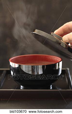 Steaming bowl of miso soup View Large Photo Image Stock Image - Steaming bowl of miso soup. Fotosearch