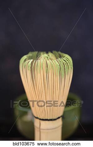 Tea whisk with matcha green tea powder View Large Photo Image Stock Photography - Tea whisk with matcha green tea powder. Fotosearch