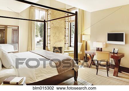 Stock Image - Interior of elegant bedroom. Fotosearch