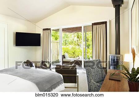 Stock Image - Interior of elegant bedroom. Fotosearch