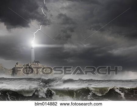 Lightning hitting lighthouse on cliff View Large Photo Image Stock Image - Lightning hitting lighthouse on cliff. Fotosearch