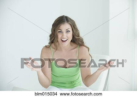 Picture - Smiling Caucasian woman. Fotosearch