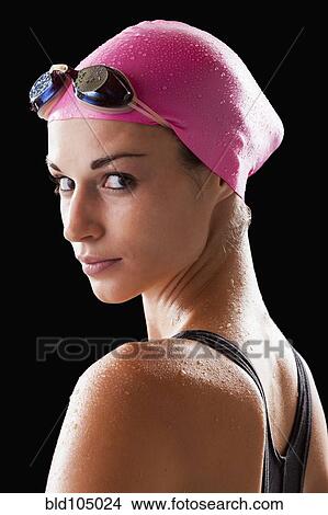 swimming cap goggles