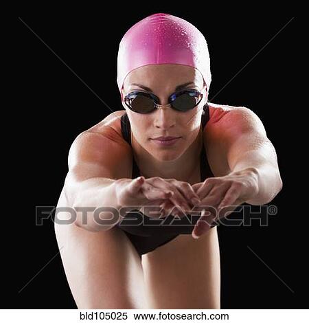 Caucasian swimmer in swim cap and goggles View Large Photo Image Stock Photography - Caucasian swimmer in swim cap and goggles. Fotosearch