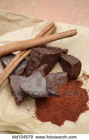 Stock Photo - Mexican chocolate and cinnamon sticks. Fotosearch
