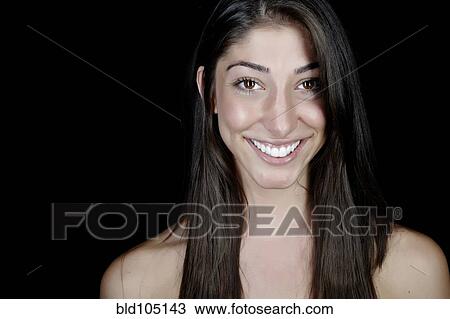 Stock Image - Smiling Caucasian woman. Fotosearch
