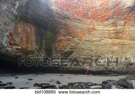 Caucasian woman practicing yoga by rock formations View Large Photo Image Stock Photography - Caucasian woman practicing yoga by rock formations. Fotosearch