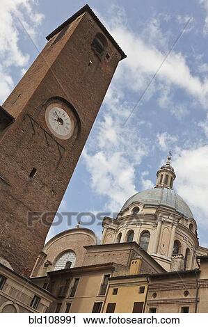 Clock tower over Piazza Sordello View Large Photo Image Stock Image - Clock tower over Piazza Sordello. Fotosearch