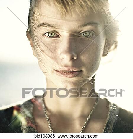 Serious Caucasian girl View Large Photo Image Stock Photograph - Serious Caucasian girl. Fotosearch
