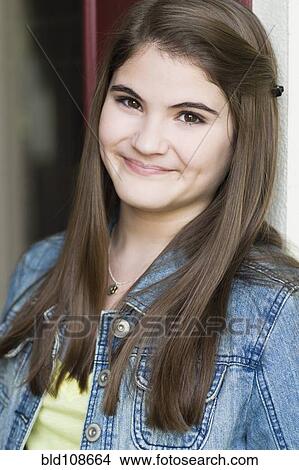 Picture - Smiling Caucasian girl. Fotosearch