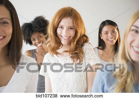 Stock Photo - Smiling Caucasian woman. Fotosearch
