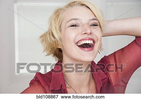 Smiling Caucasian woman View Large Photo Image Stock Photo - Smiling Caucasian woman. Fotosearch