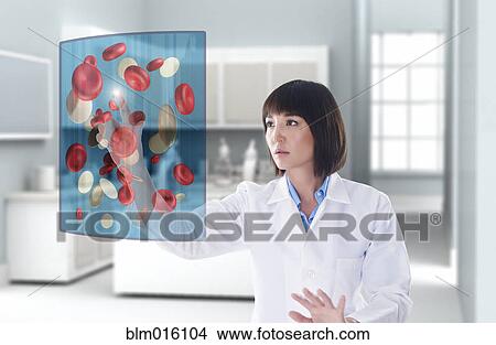 Mixed race doctor using digital display in doctor's office View Large Photo Image Picture - Mixed race doctor using digital display in doctor's office. Fotosearch