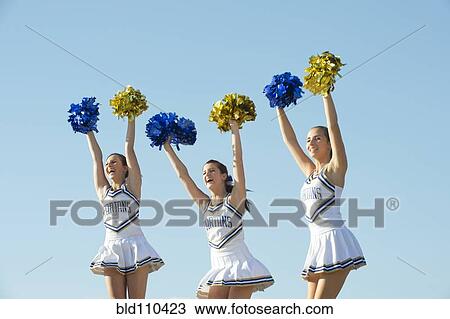 Caucasian cheerleaders posing together View Large Photo Image Stock Image - Caucasian cheerleaders posing together. Fotosearch