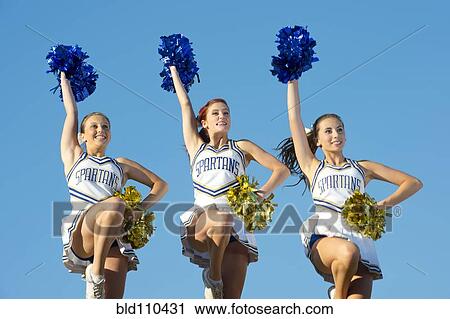 Caucasian cheerleaders posing together View Large Photo Image Stock Image - Caucasian cheerleaders posing together. Fotosearch