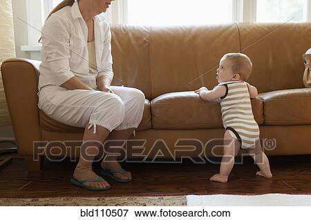 Stock Photo - Caucasian woman with grandson. Fotosearch