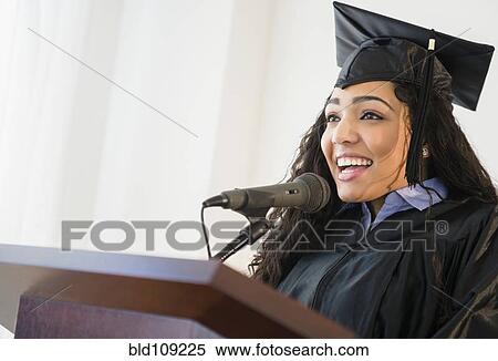 Hispanic student giving speech at graduation View Large Photo Image Stock Photography - Hispanic student giving speech at graduation. Fotosearch