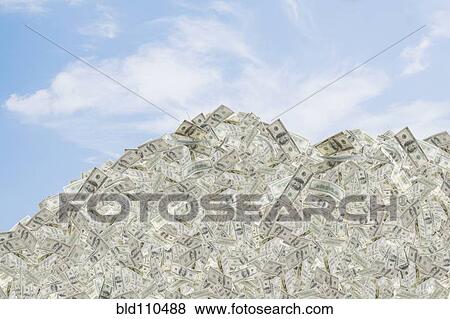Stock Photo - Illustration of mountain of dollar bills. Fotosearch