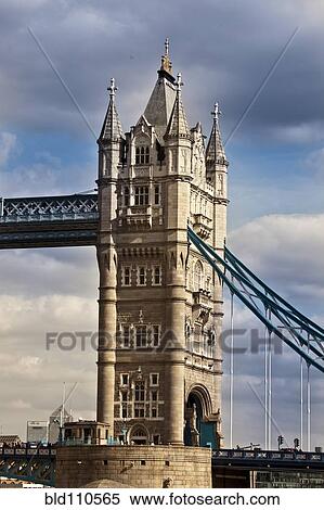 Stock Photography - Tower Bridge against cloudy sky. Fotosearch
