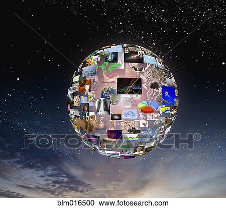 Illustration of globe in night sky View Large Photo Image Stock Image - Illustration of globe in night sky. Fotosearch