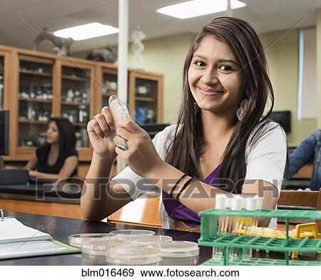 Stock Photo - Student working in lab classroom. Fotosearch