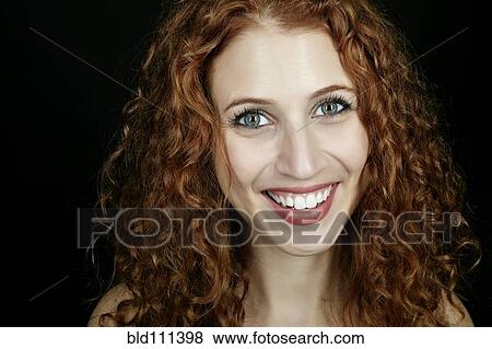 Stock Photo - Caucasian woman smiling. Fotosearch